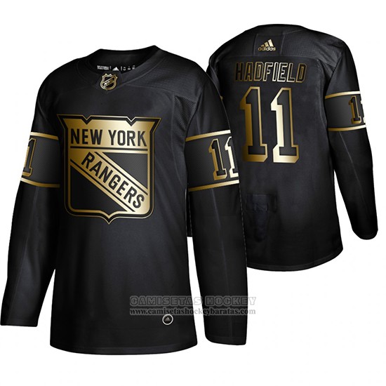 Camiseta Hockey New York Rangers Vic Hadfield Golden Edition Retired Negro